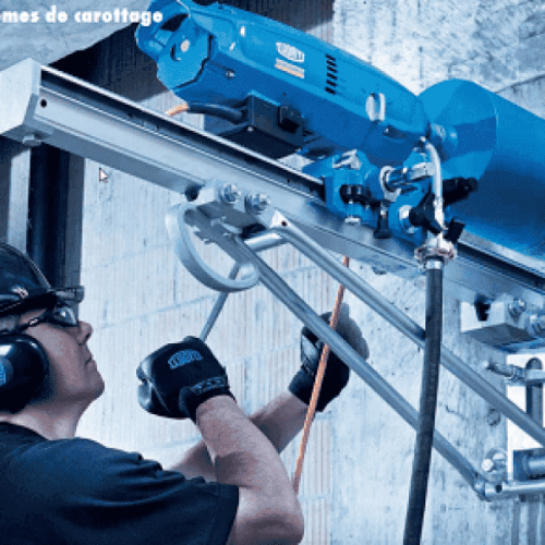 Carotteuse Nestag DK1603 en action pour forage de béton